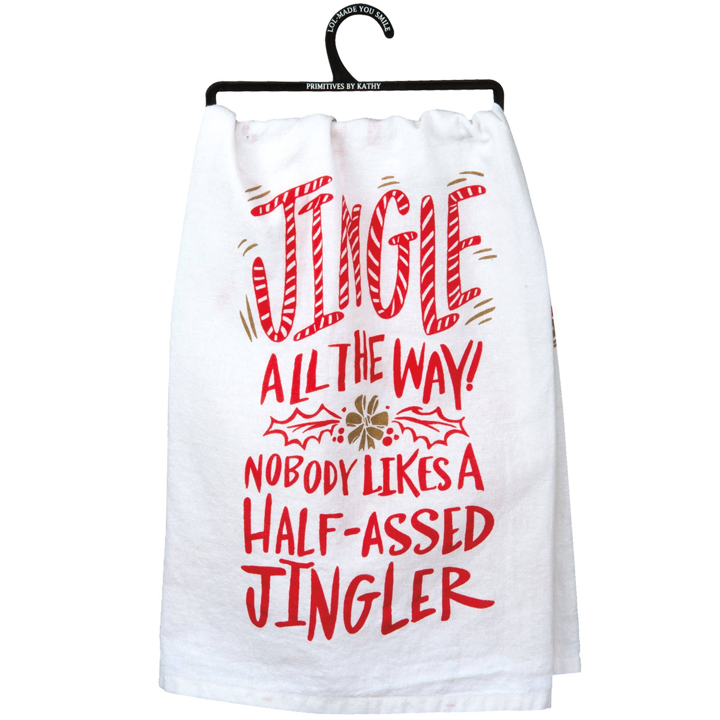 Primitives by Kathy - Wholesale Tea Towel - Jingle All The Way Kitchen Towel3