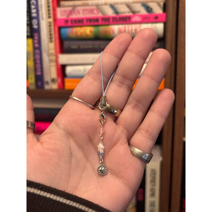 Ciondolo per telefono con cuore blu e rosa per la vendita all'ingrosso da parte di Crafty Little Guys