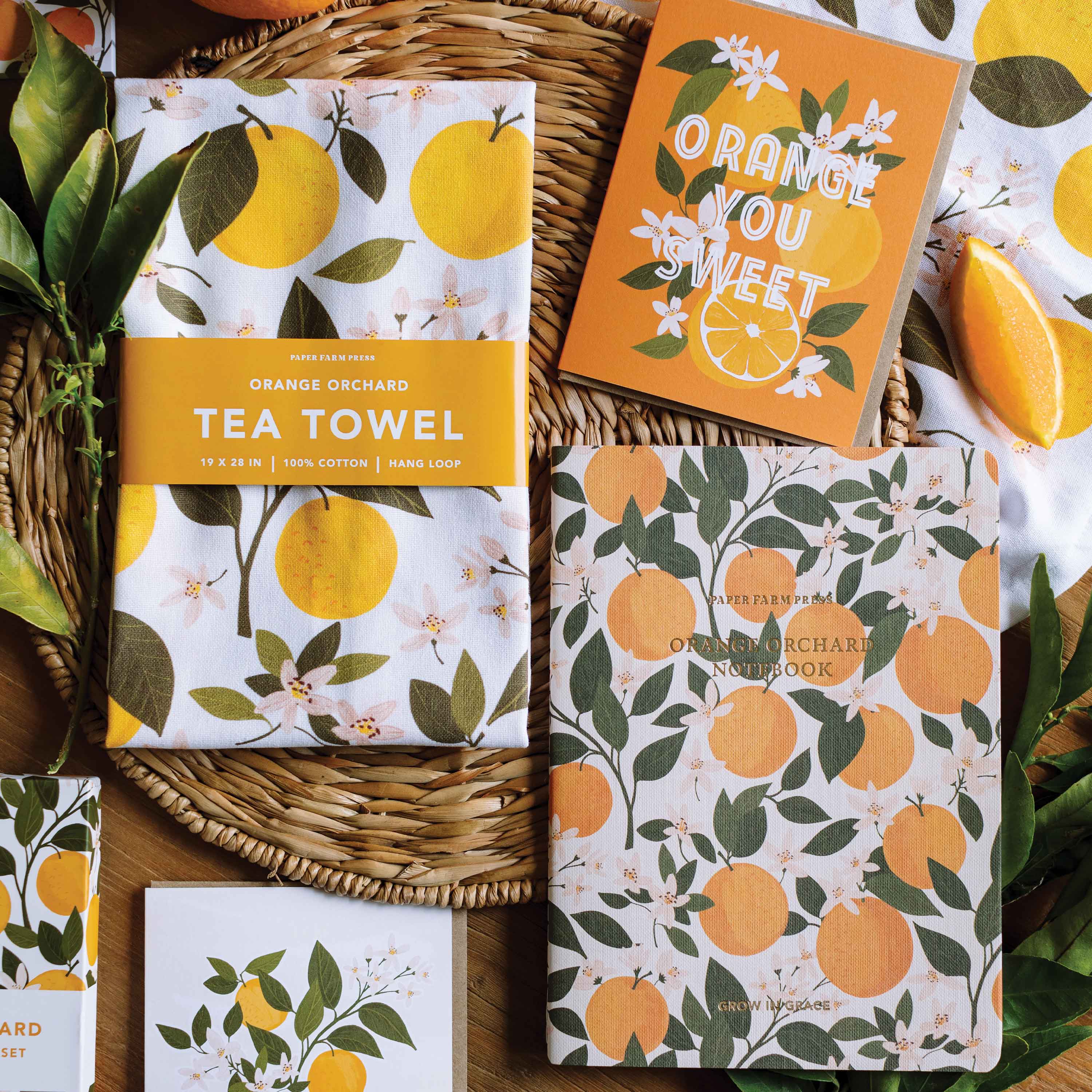 Paper Farm Press - Wholesale Notebook - Grow in Grace Orange Orchard Stitched Notebook1