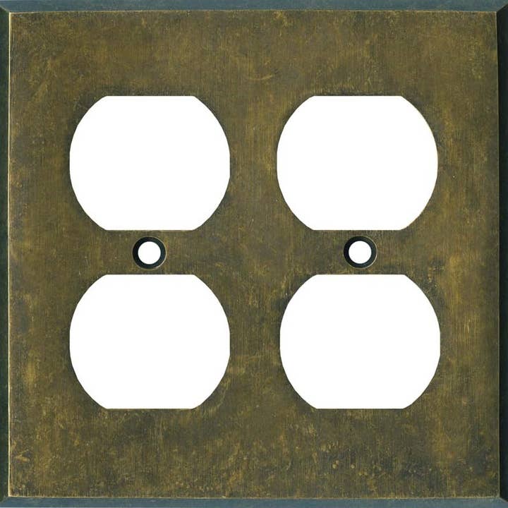 Switch Hits - Wholesale Light Switch Cover/Plate - Dark Mottled Antique Brass 2 Gang Outlet Covers Wall Plate