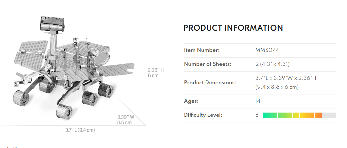 Metal Earth - Wholesale Decorative Figurine - Mars Rover9