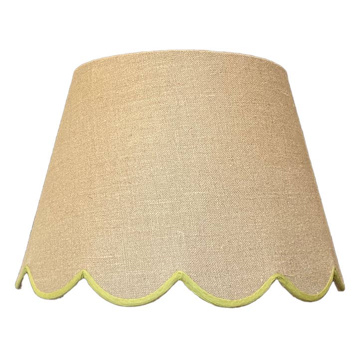 Lime Grön Linne Kammussla Lampskärm för wholesale av Samarkand Design