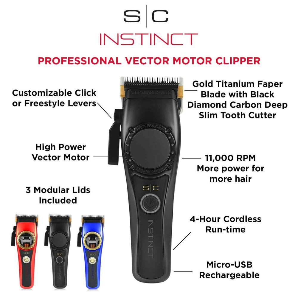 Salon Equipment Pros - Wholesale Clippers - Men's - StyleCraft Instinct Clipper Professional Vector Motor SC607M8