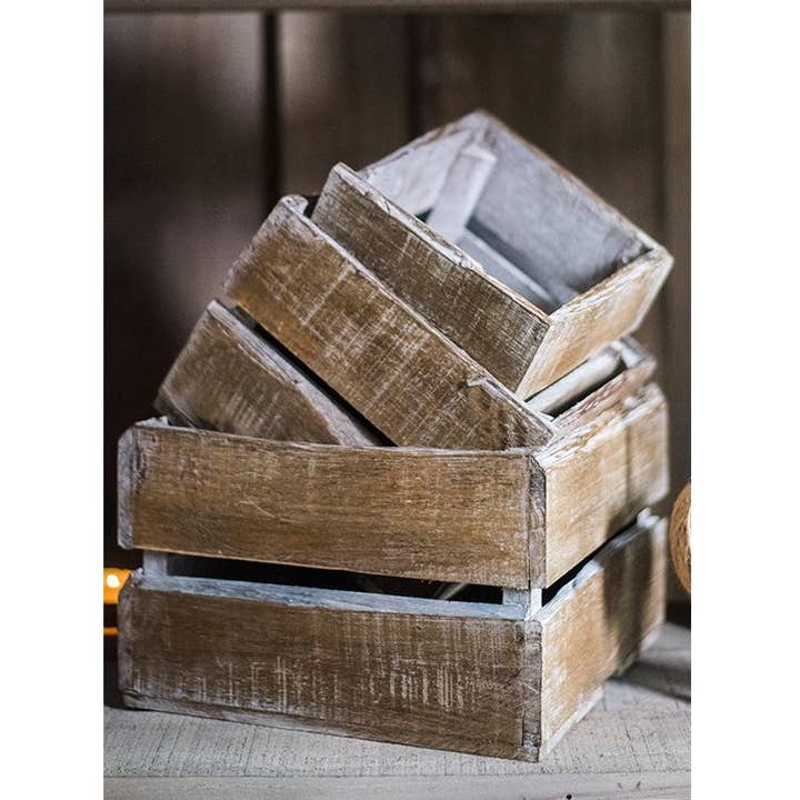 Rustic Reach - Wholesale Planter Box - Square Cube Solid Wood Crates