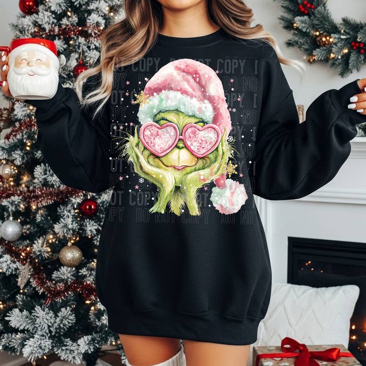 Aquarel Grinch DTF Print voor wholesale door 6:19 Creative