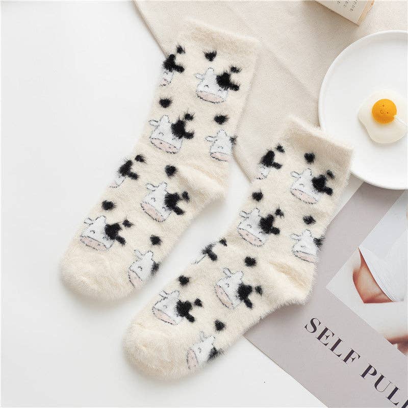Gohobi （We cover U.S. import duties） - Vente Chaussettes – femme - Chaussettes en polaire Gohobi avec animaux mignons0