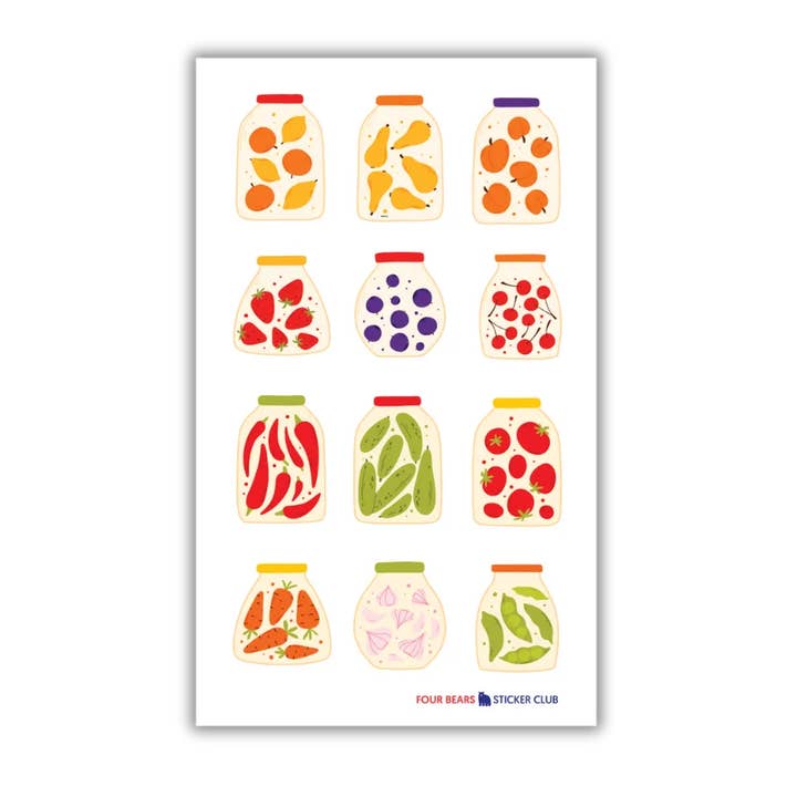 Food In Jars for wholesale by Four Bears Sticker Club