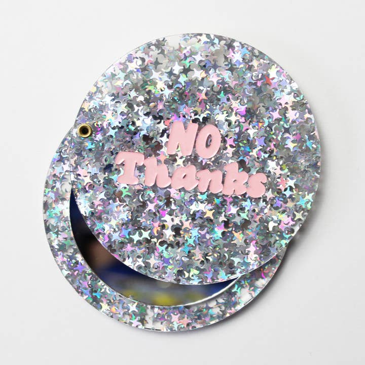 No gracias espejo compacto de bolsillo con estrellas brillantes para venta al por mayor de Cousins Collective