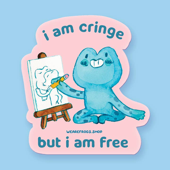 Cringe But Free Frog Sticker for wholesale by We Are Frogs