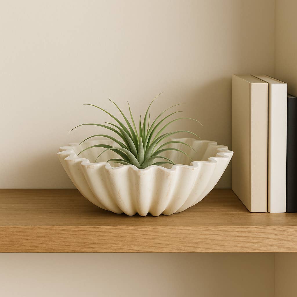 Sagebrook Home - Wholesale Decorative Plate/Dish/Bowl - Decorative Bowl - White Paper Mache Modern Fluted, 13 in.2