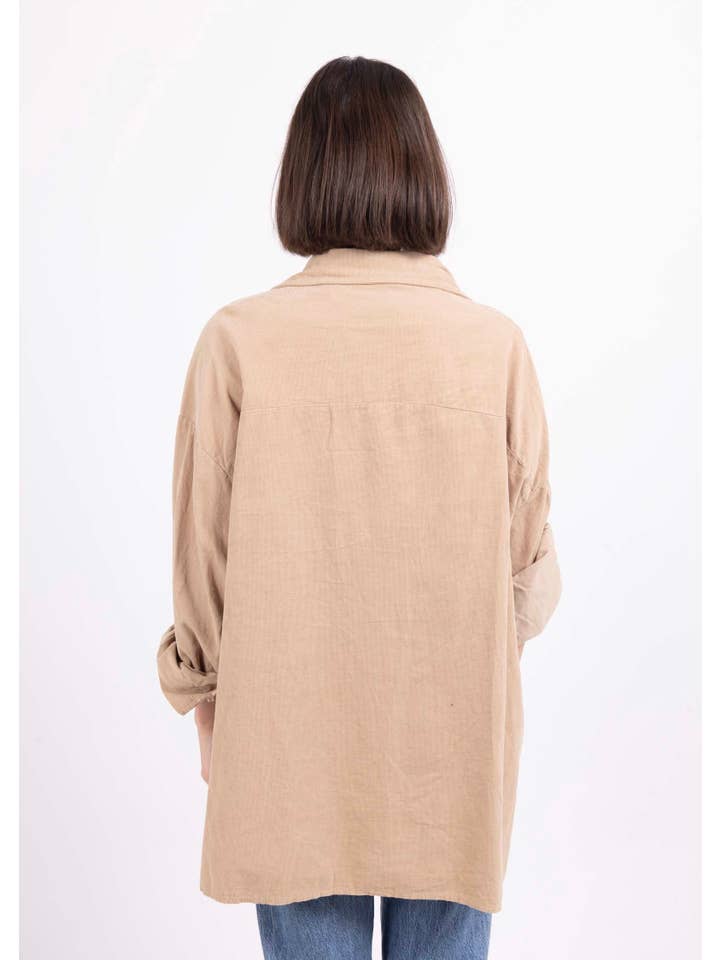 LINEN & COTTON HOUSE – Engroshandel Skjorte med buttondown – til kvinder – 4942 fløjlsbluse til efterår og vinter3