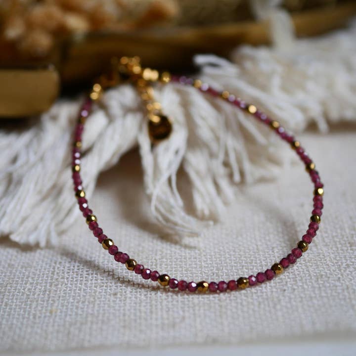 GINANDGER - Vente Bracelet de perles - BRACELET GRENAT JOE