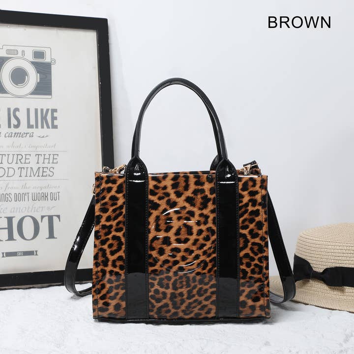 House of Milano – wholesale Tote bag – Women's – 25433 Leopard Print Patent Tote Bag7