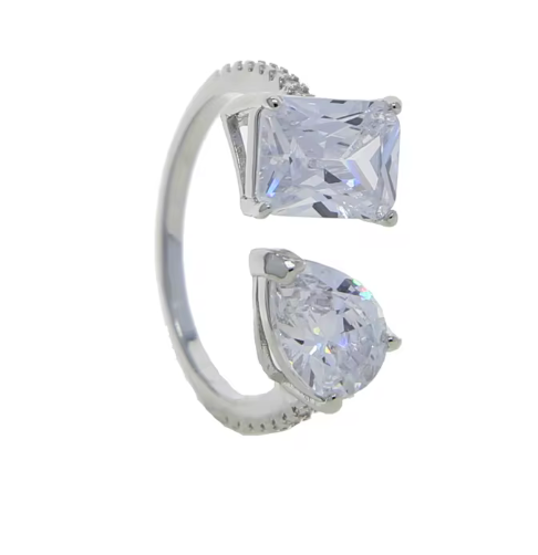 HoopLa - Wholesale Multi-Stone Ring - Lilly Collection- Beyond Finger ring- Open band-CZ Multi0