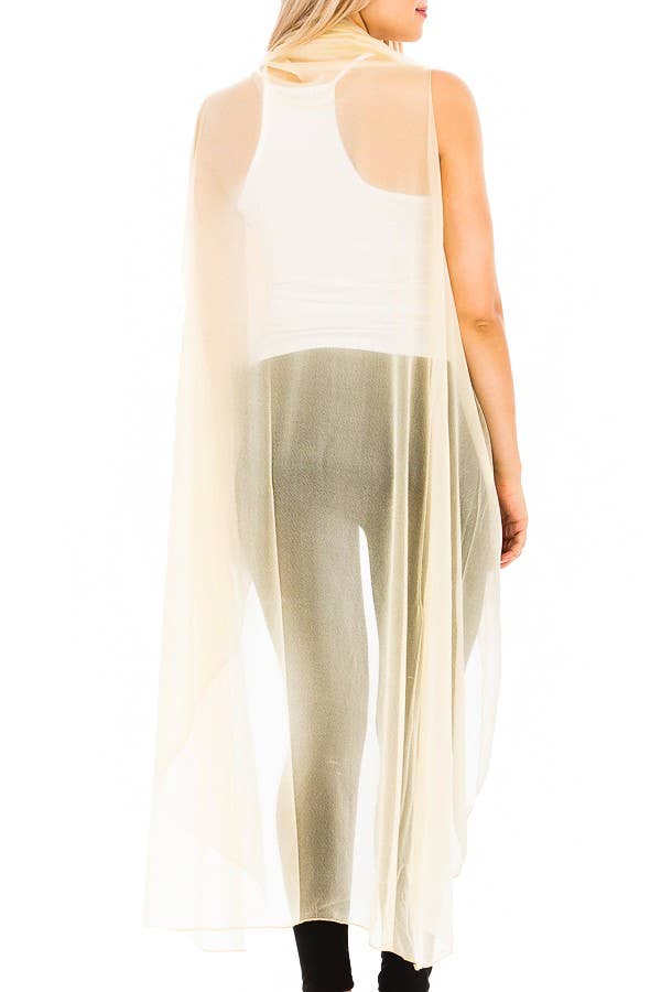 Cap Zone - Vendita all'ingrosso Copricostume - Donna - Copricostume senza maniche in tinta unita trasparente e versatile1