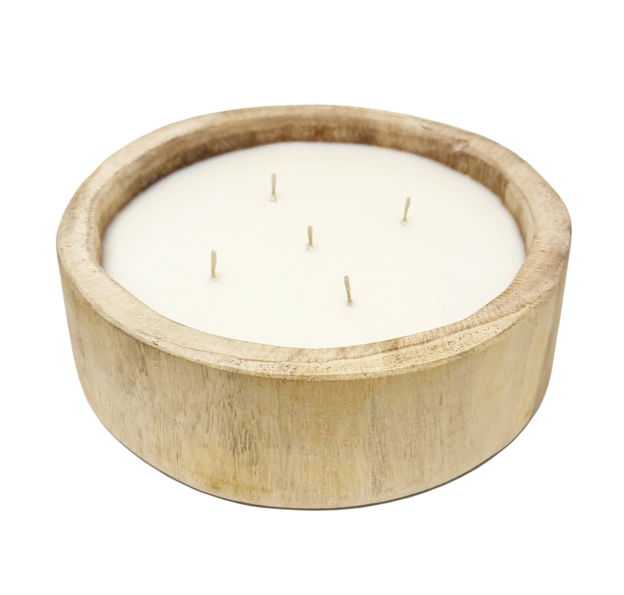 Andaluca - Wholesale Jar/Filled Candle - 9.5" Paulownia Circular Wood Candle1