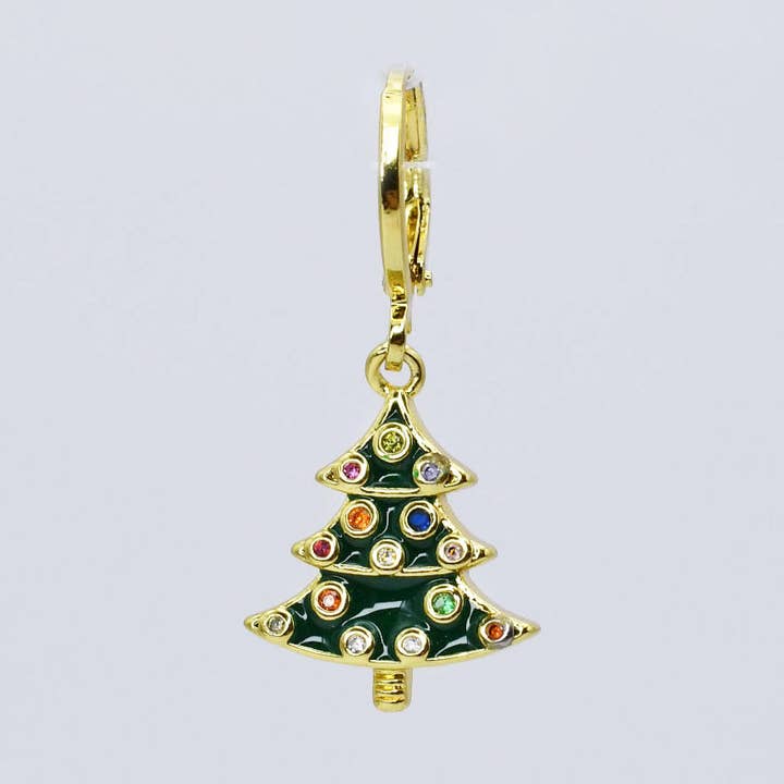 Christmas Tree Gold Charm for wholesale by Treasure Jewels Inc.