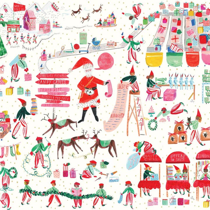 Mr. Boddington's Studio - Wholesale Flat Wrap - The North Pole, Gift Wrap Sheet