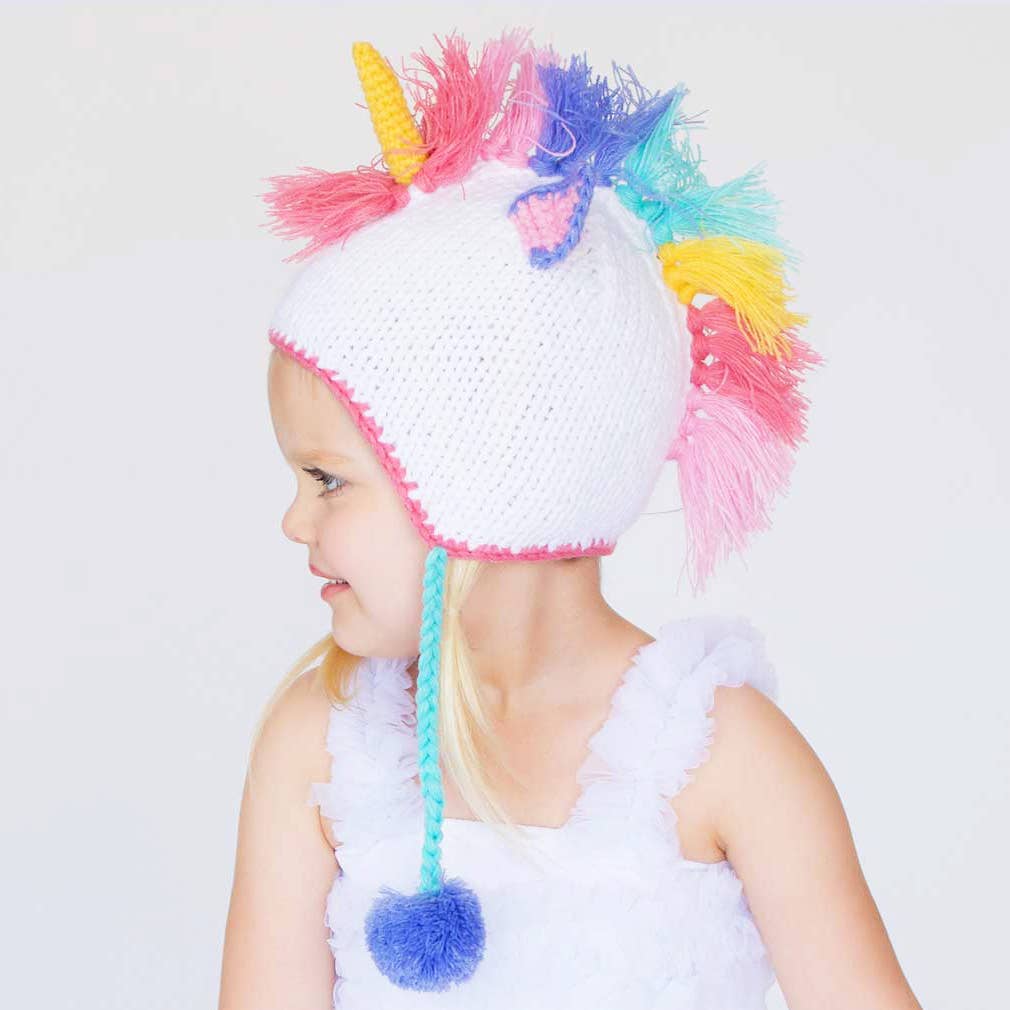 Huggalugs – wholesale Beanie – Kids – Unicorn Pastel Earflap Beanie Hat Baby & Kids1