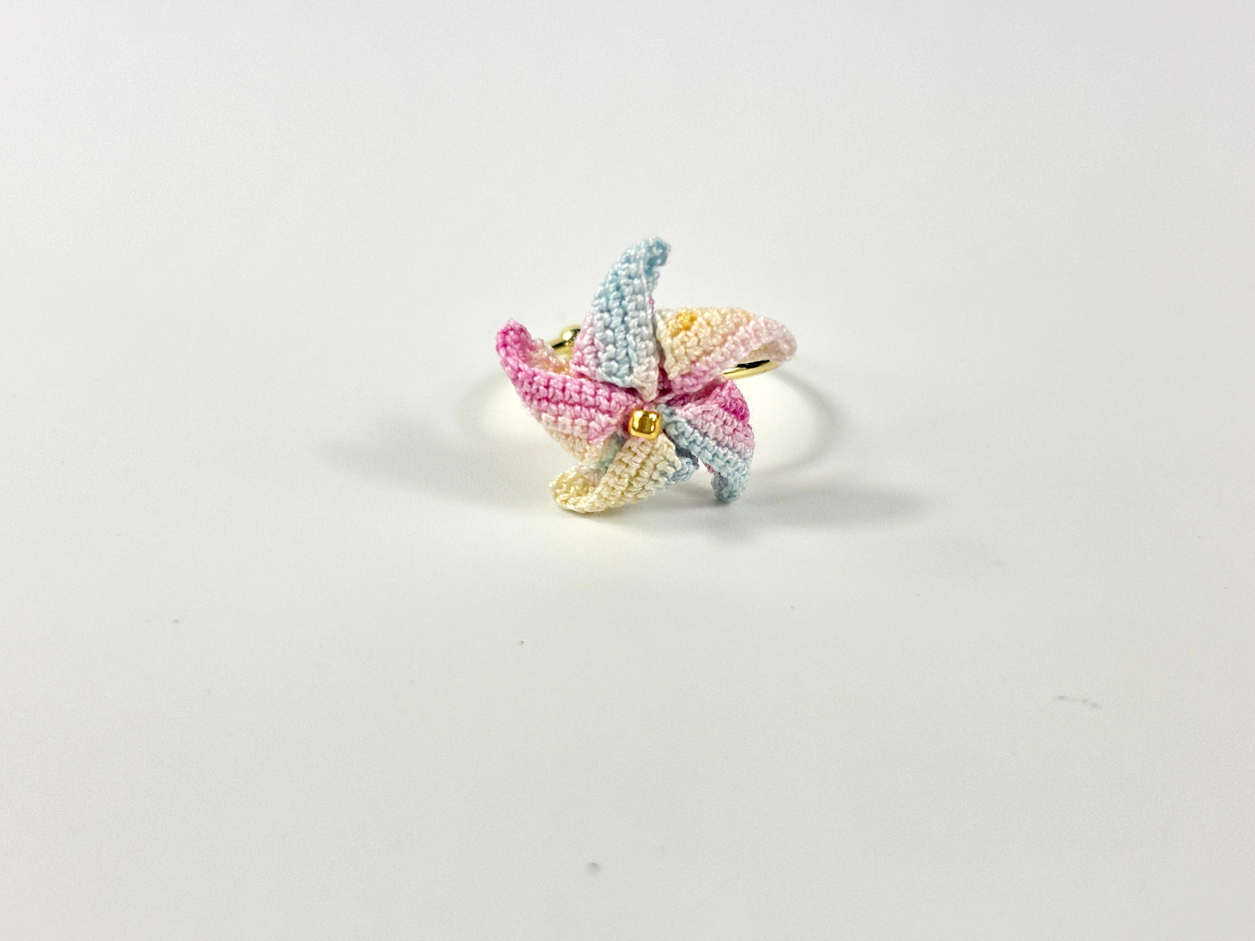 Crochet Whispers - Wholesale Band/Stacked Ring - Spinning Micro-Crochet Windmill Ring5