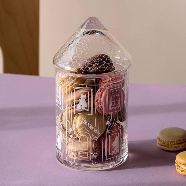 MOOMIN | Moominhouse Glass Jar | ⌀ 9cm / H 18,5cm for wholesale by Treacle George (Muurla)