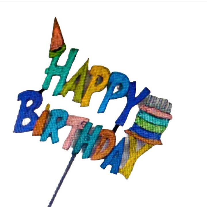 Whimsies – wholesale Garden/lawn stake – Happy Birthday Plant Stake Garden stake party decorations