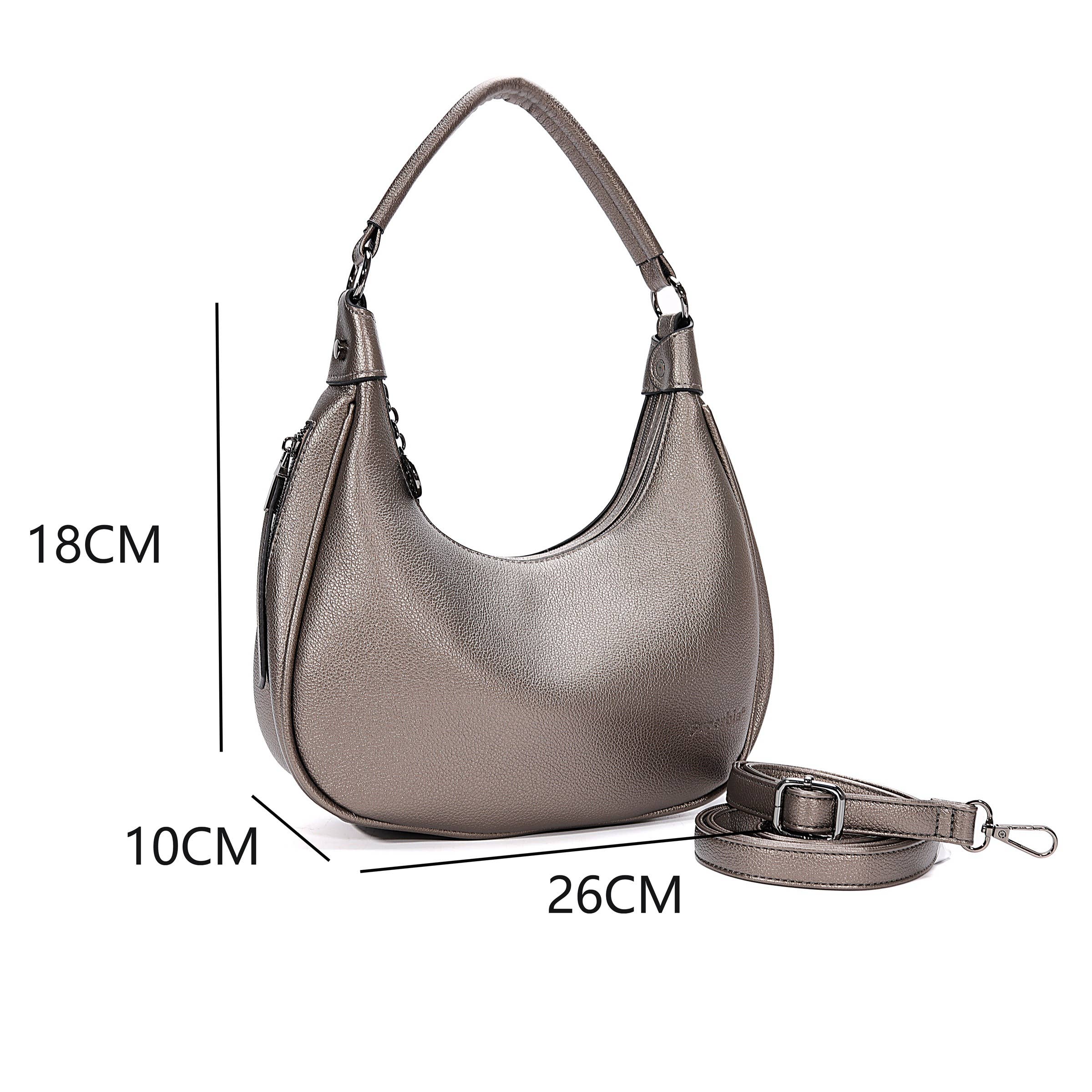 Superbia – wholesale Shoulder bag – women's – Superbia Soft Double Zipper Shoulder Bag Hobo Bag-9147 11