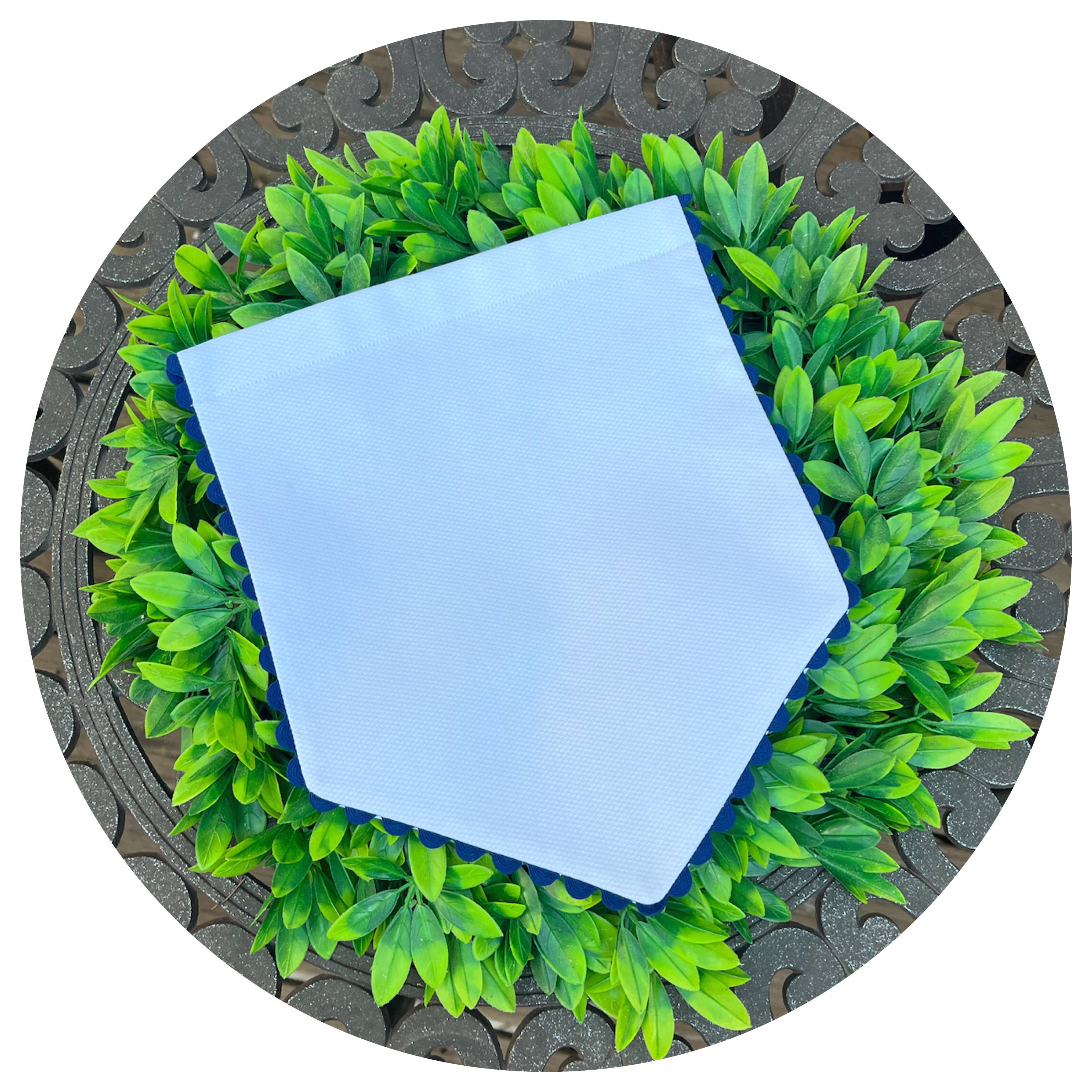 THE ROYALTY COLLECTION - Wholesale Banner - White Cotton Pique Banner with Hanging Set 1