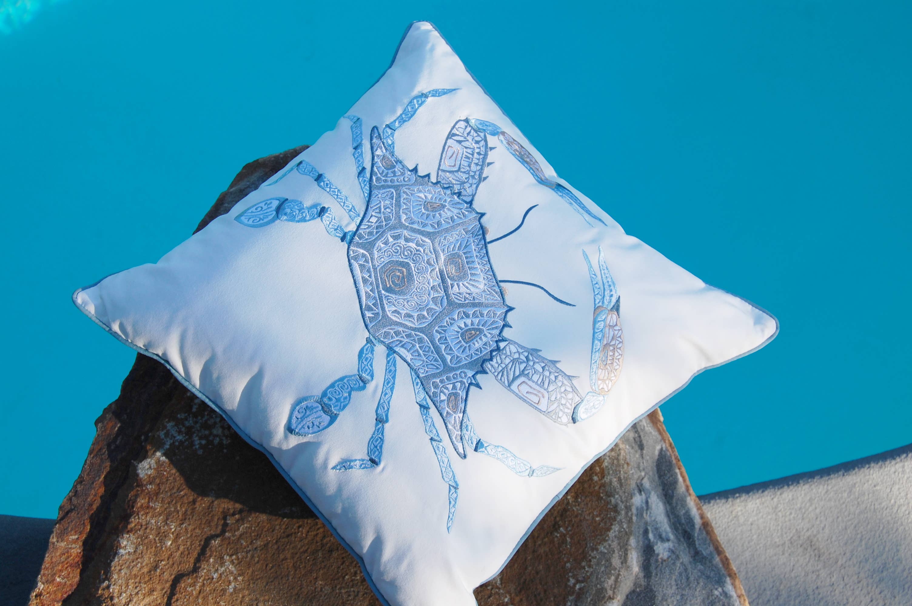Rightside Design - Wholesale Throw/Decorative Pillow - Sea Glass Tribal Crab Indoor/Outdoor Throw Pillow3
