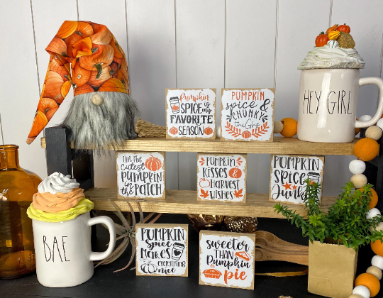 Teele and Co. - Vendita all'ingrosso Cartelli - Mini cartelli a forma di zucca 3