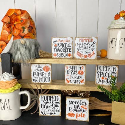 Teele and Co. - Vendita all'ingrosso Cartelli - Mini cartelli a forma di zucca 3