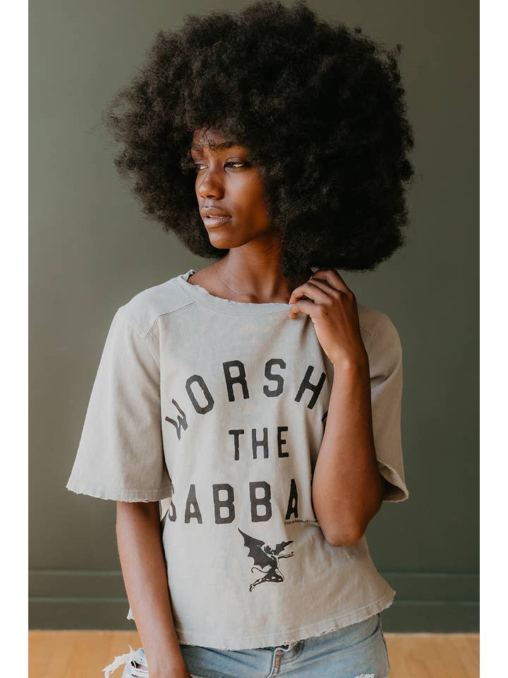 People Of Leisure - Wholesale Screen Printed T-Shirt - Women's - Black Sabbath Worship The Sabbath Tee5