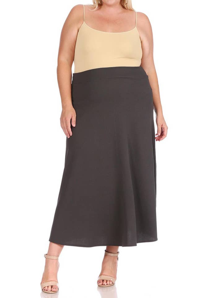 MOA COLLECTION – Saia - Mulher por atacado – Saia Longa Plus Size Flare Linha A para Mulher4