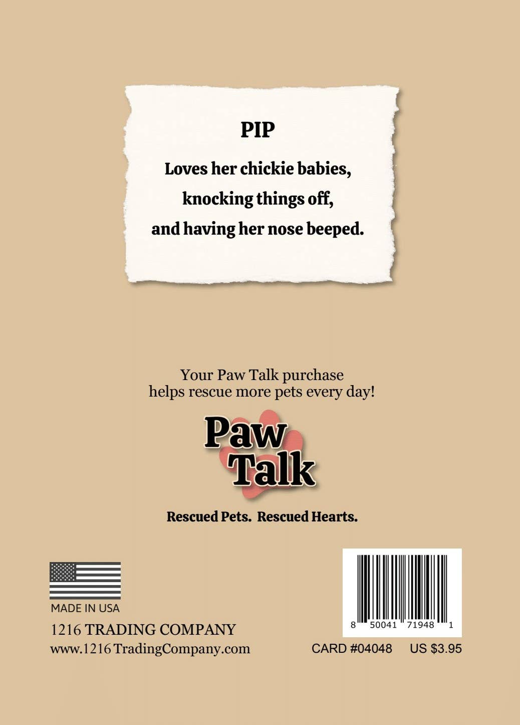 1216 Trading Company - Wholesale Birthday Card - Paw Talk Greeting Card - Occasions - 040483