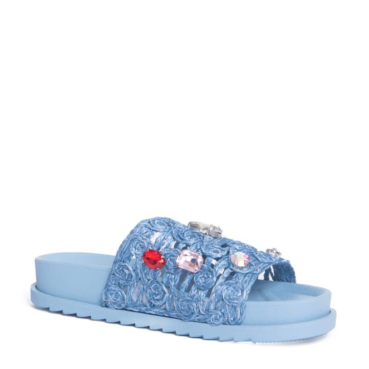 ROSE Slip-On | Piatta con Strass e Applicazione di Rose per la vendita all'ingrosso da parte di Lauren Lorraine