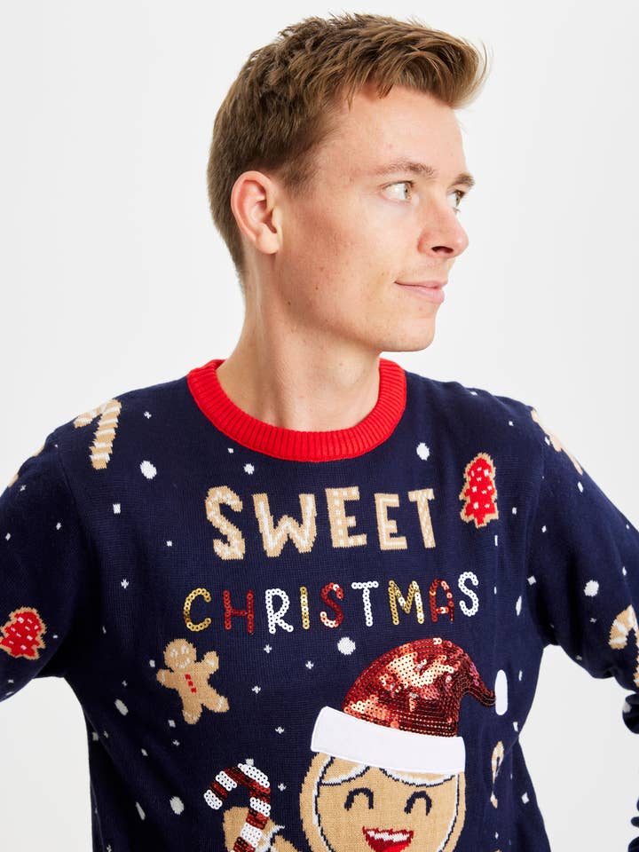 ChristmasSweats - Vente Pull en maille – homme - Cute cookie man - Hommes