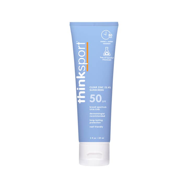 Think - Wholesale Sunscreen - Think Sport SPF 50 Clear Zinc Sunscreen (3oz), EWG Verified1