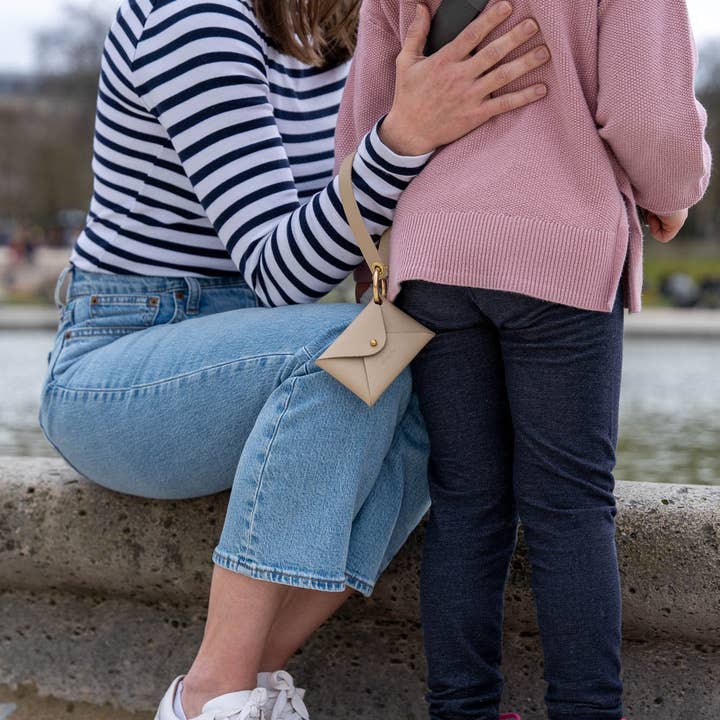 Avryn Co. - Wholesale Wallet - Women's - Cobblestone Beige Pebbled Leather Wristlet Wallet Set5