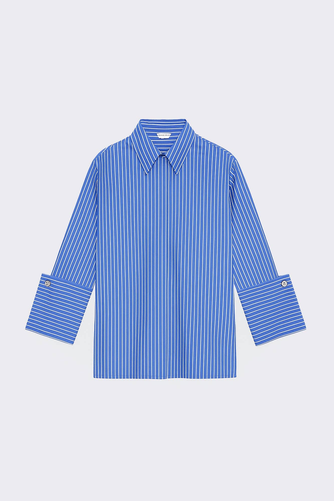 Blau GESTREIFTES HEMD MIT WEITEN MANSCHETTEN für den Großhandel auf Faire5