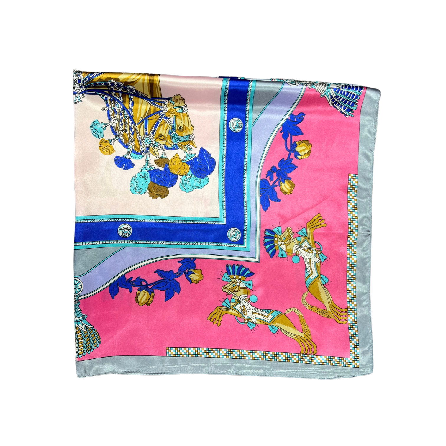 Lili Scarves (US Duty Free) - Wholesale Scarf - Women's - Armed Horse Pattern Silk Touch Square Scarf7