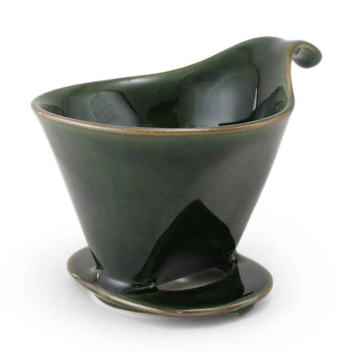 ZERO JAPAN USA - Wholesale Pour Over & Dripper - BEE HOUSE Pour-Over Ceramic Coffee Dripper - Antique Green
