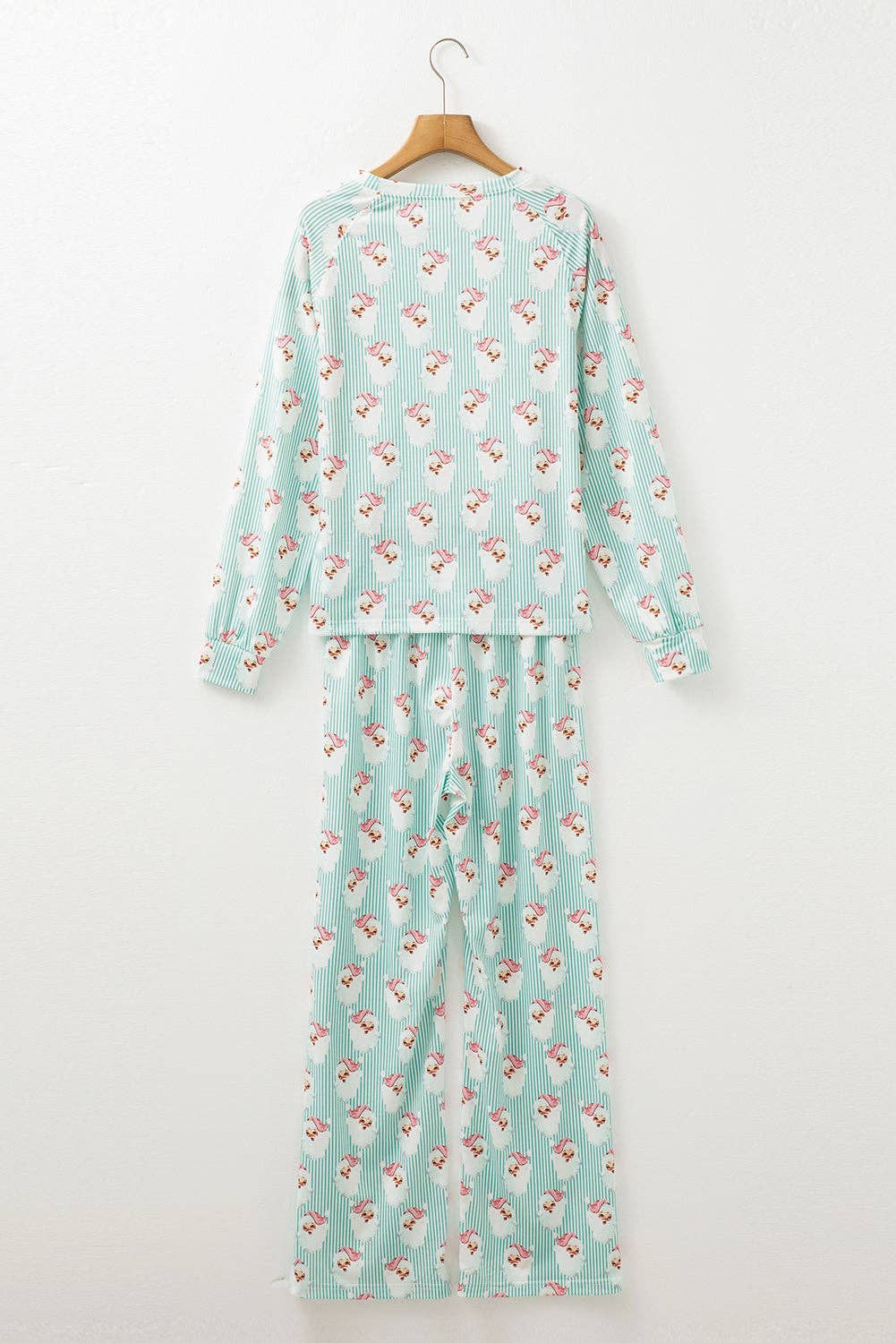 PRETTY BASH - Wholesale Lounge Set - Women's - Christmas Santa Claus Stripe Top and Pants Lounge Set11