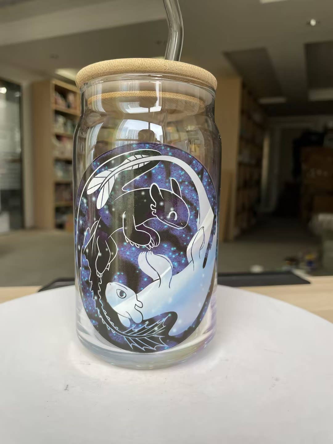 Silver Buffalo - Wholesale Drinking Glass/Cup - How to Train Your Dragon Night & Light 16oz Iridescent Glass3