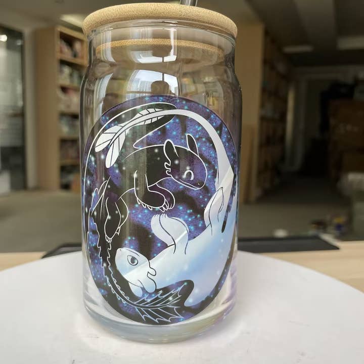 Silver Buffalo - Wholesale Drinking Glass/Cup - How to Train Your Dragon Night & Light 16oz Iridescent Glass3