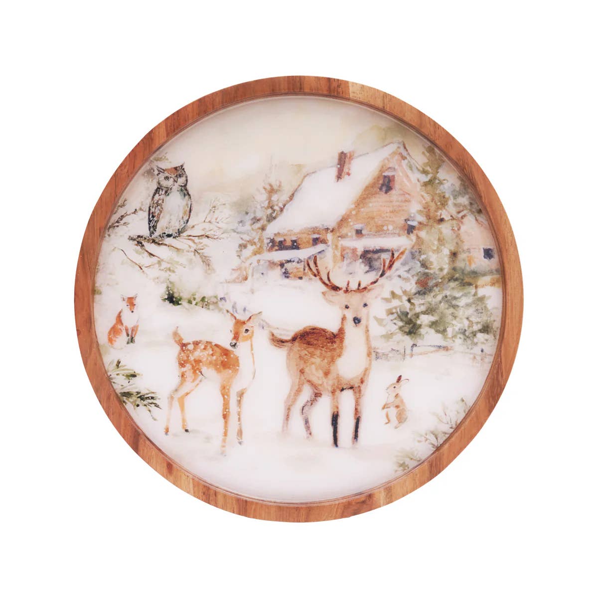 C&F Home - Wholesale Serving Tray - Christmas Winter Woodlands Wood Serving Tray
