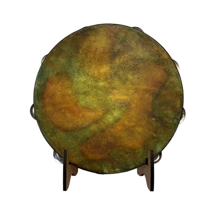 inRhythm - Vendita all'ingrosso Scultura - Tamburello verde da 10" con espositore illuminato opzionale