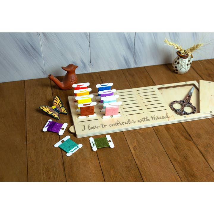 Embroidery craft – wholesale Material för broderi/korsstygn – Spolställ med magnetisk nålhållare & trähållare för broderigarn