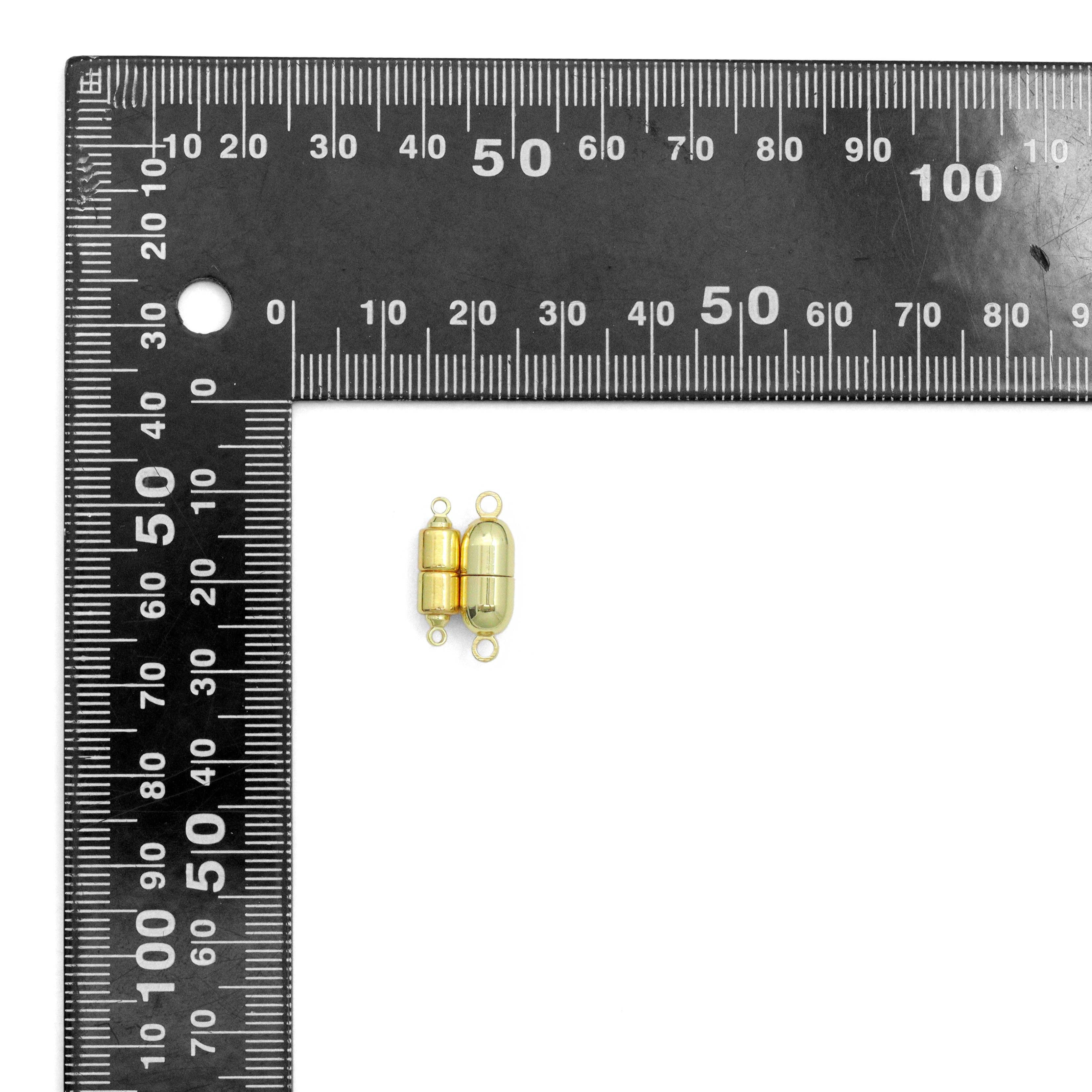 BestBeads&Beyond - Wholesale Clasp - Gold Silver Oval Capsule Shape Strong Magnetic Clasp, Sku#A4944