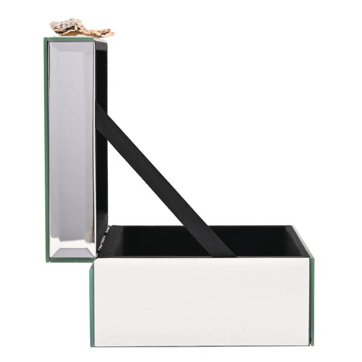WIDDOP and Co. – wholesale Smyckeskrin och organisatörer – Sophia spegelglas smyckeskrin med guldbåge