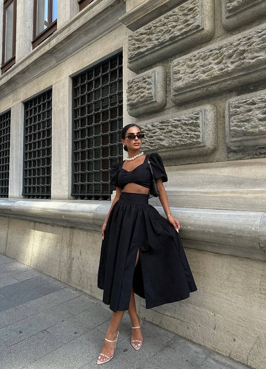 Standpoint Top - Venta al por mayor Conjuntos de top y falda - Mujer - Conjunto elegante Amelia de dos piezas – 100110